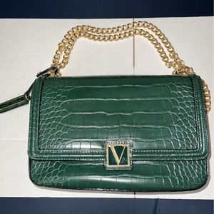Victoria’s Secret Croc Embossed Shoulder/Crossbody Bag in Dark Green